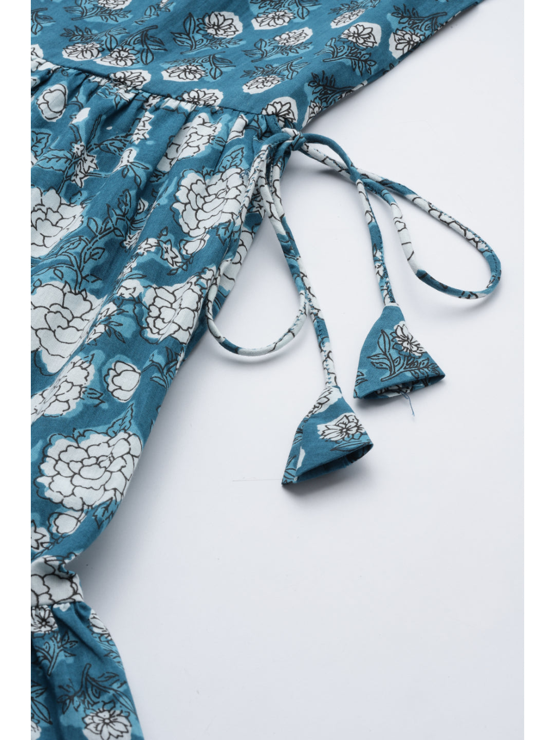 Teal Blue Anarkali Cotton Kurta