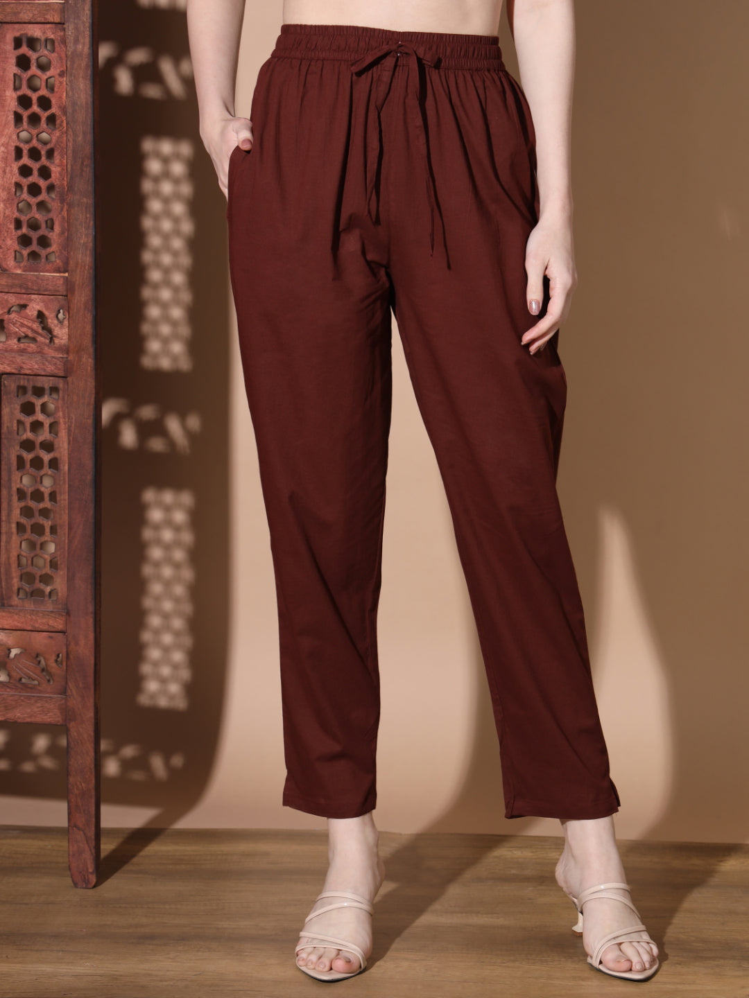 Maroon Kalamkari Cotton Kurta Set