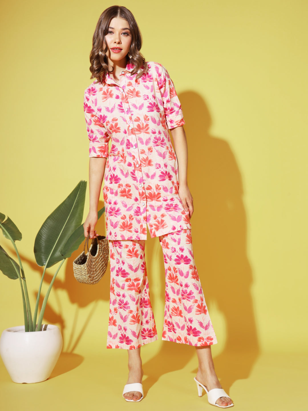 Pink Printed Cotton Co-ords