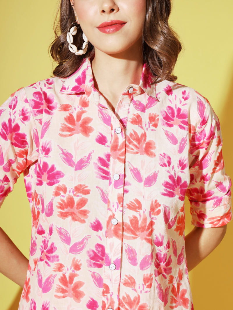 Pink Printed Cotton Co-ords
