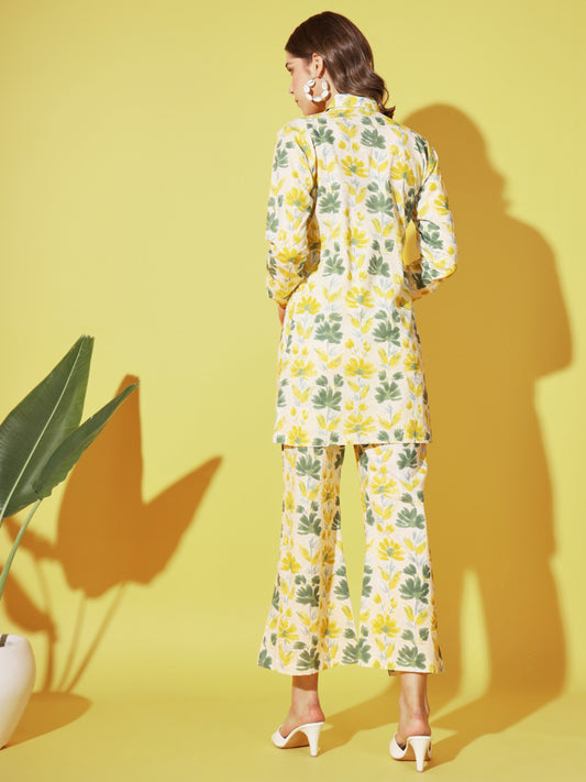 Yellow Printed Cotton Co-Ords