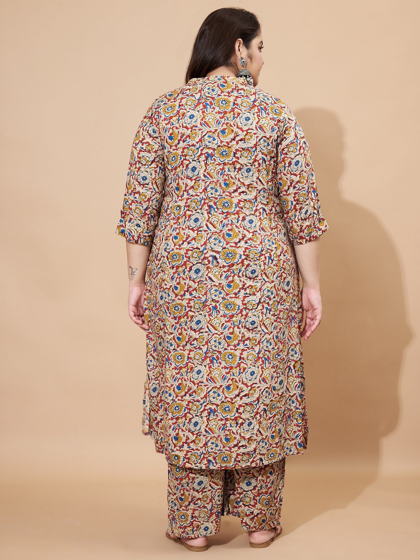 Maroon Rayon Floral Printed A-Line Co-Ord Set