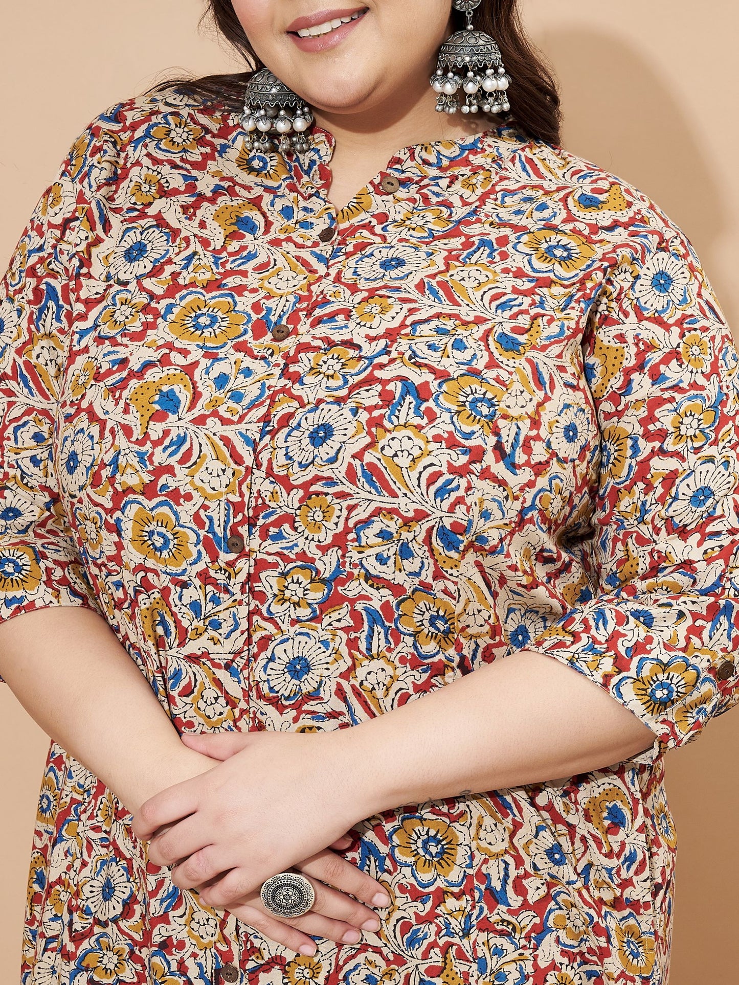 Maroon Rayon Floral Printed A-Line Co-Ord Set