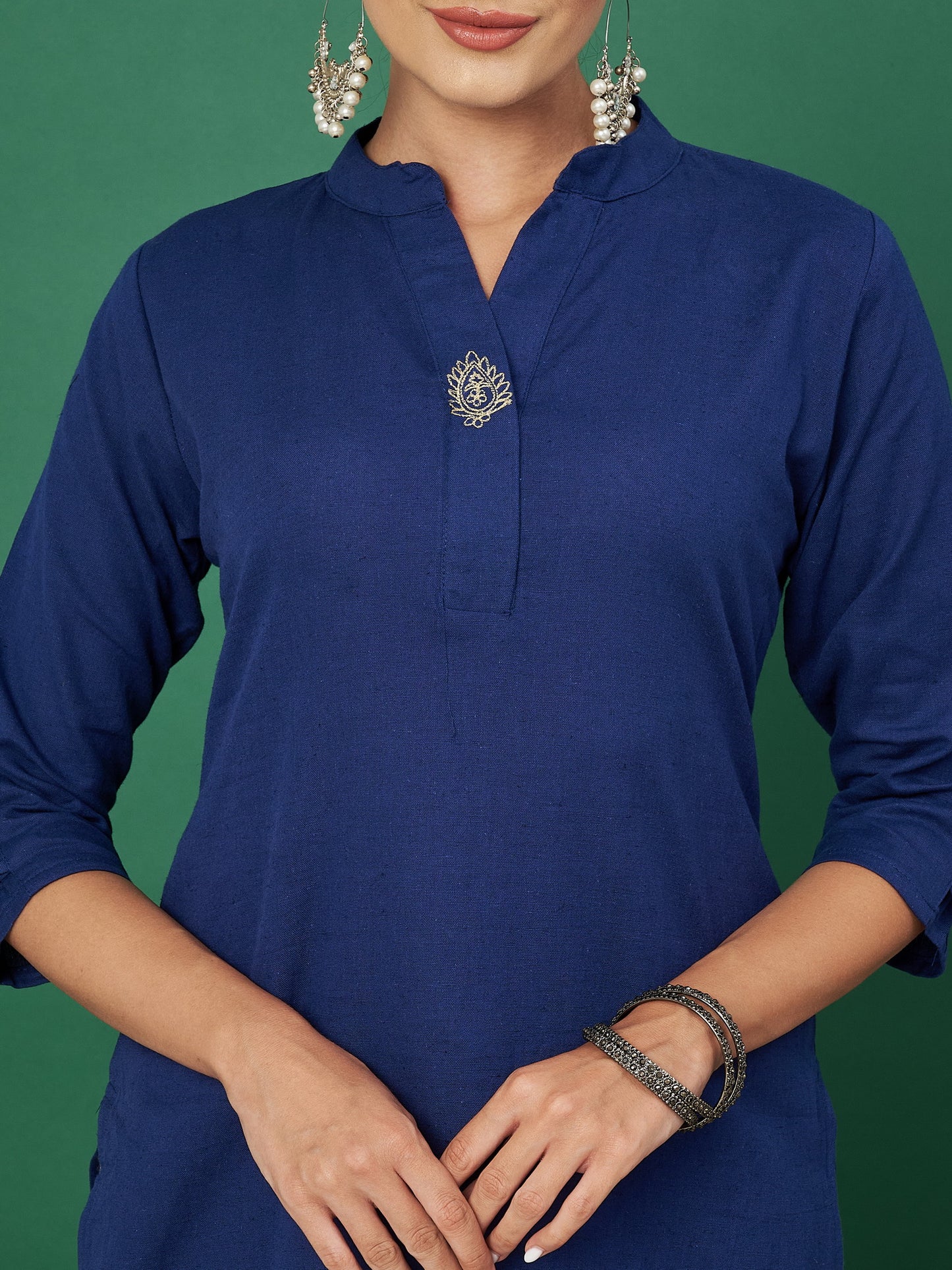 Blue Cotton Flex Straight Kurta