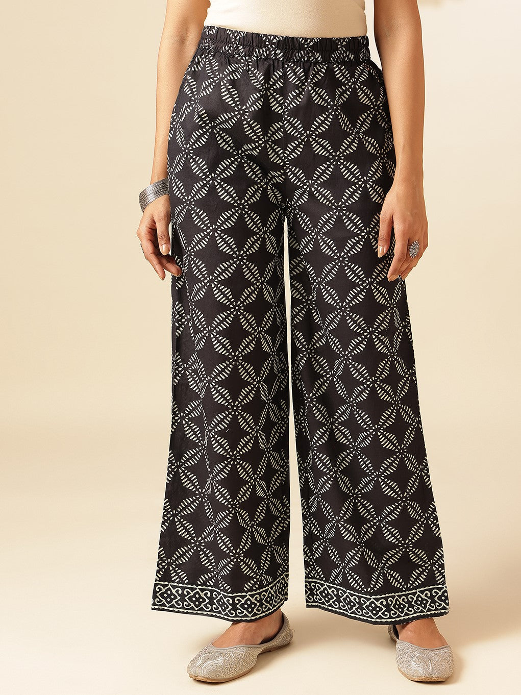 Black Cotton Floral Print Straight Kurta Set
