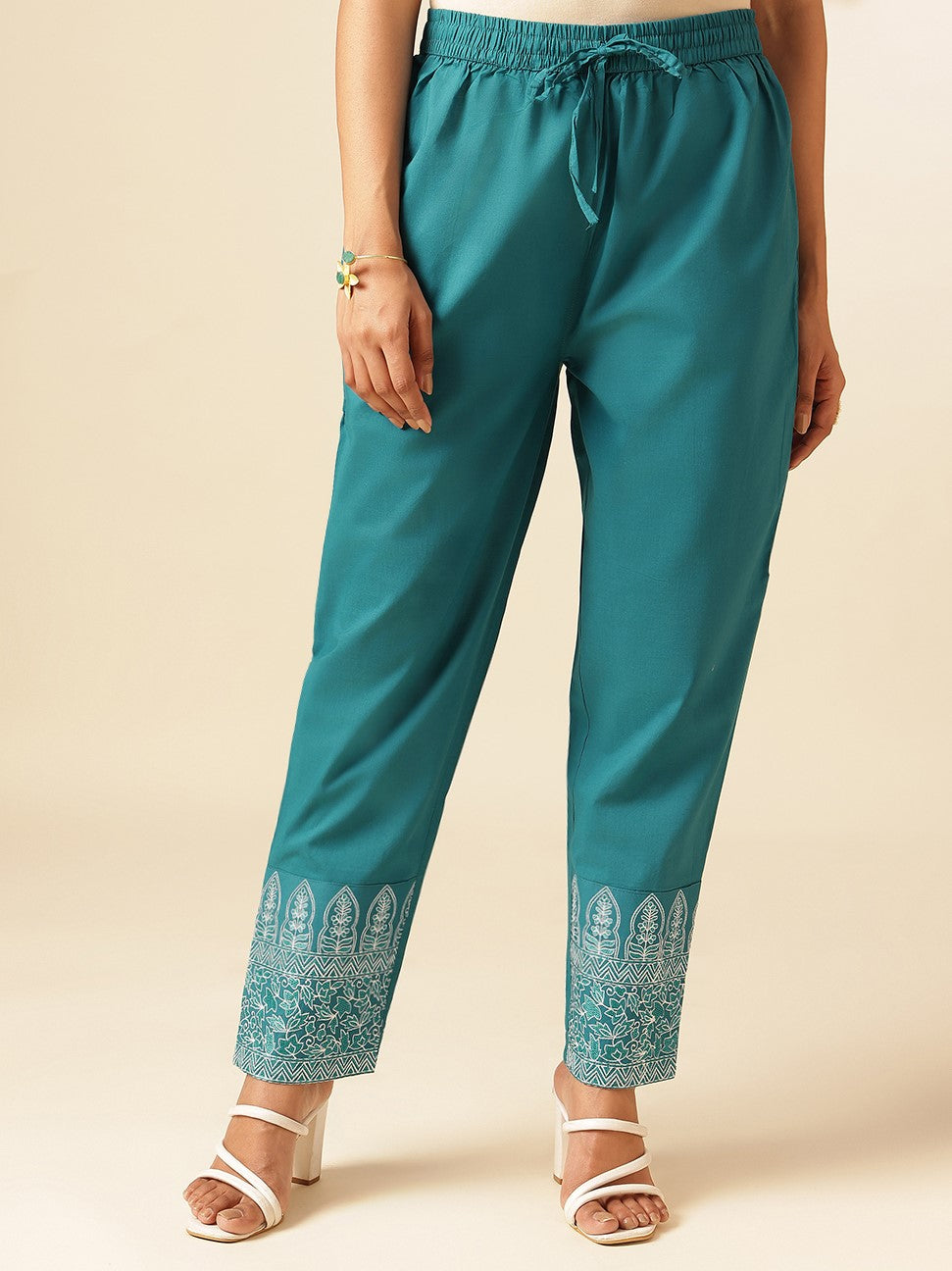 Teal Cotton Solid A-Line Co-Ord Set