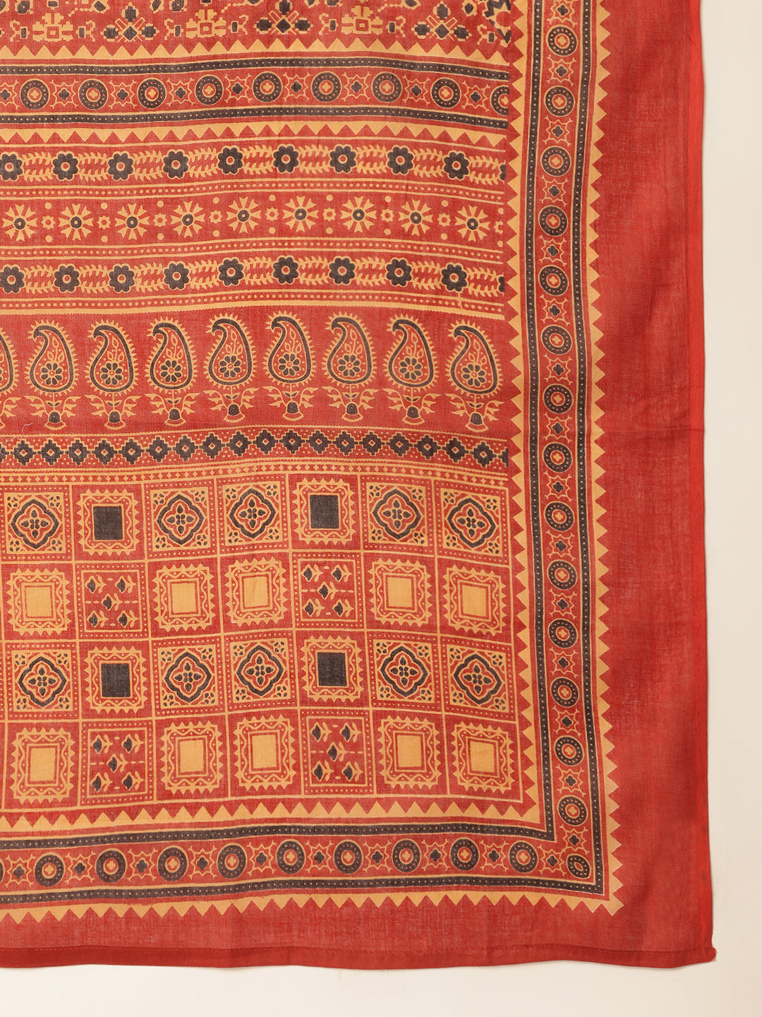 Red Cotton Solid Straight Kurta Set