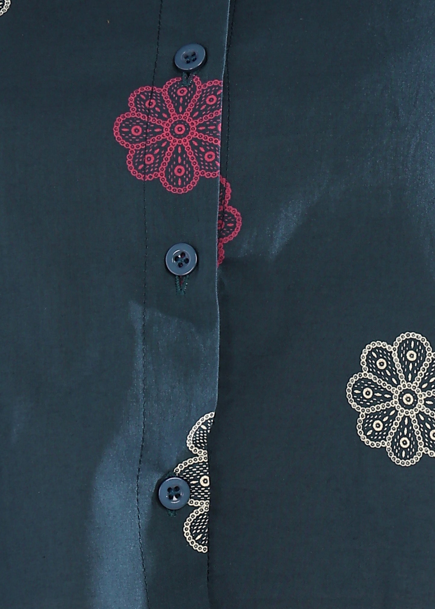 Royal Blue Floral Printed Up down Cotton Top