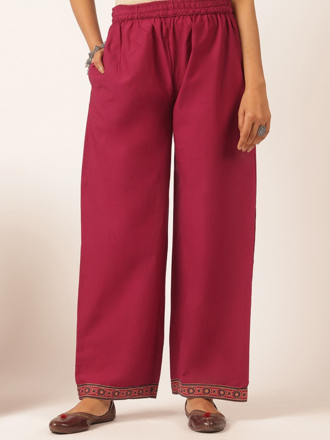 Magenta Cotton Solid Straight Kurta Set