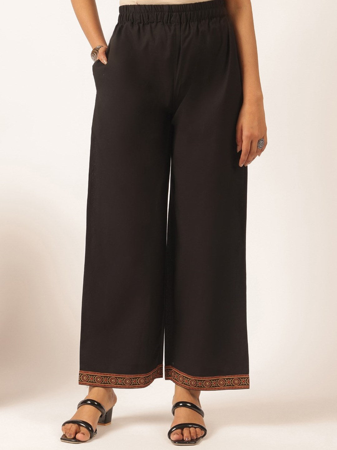 Black Cotton Solid Straight Kurta Set