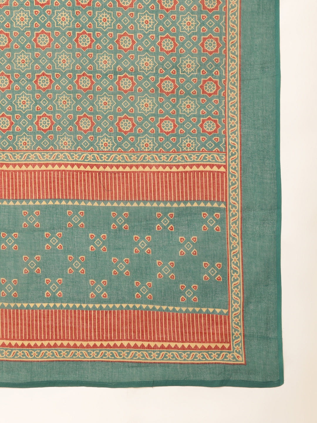 Peacock colour Cotton Solid Straight Kurta Set