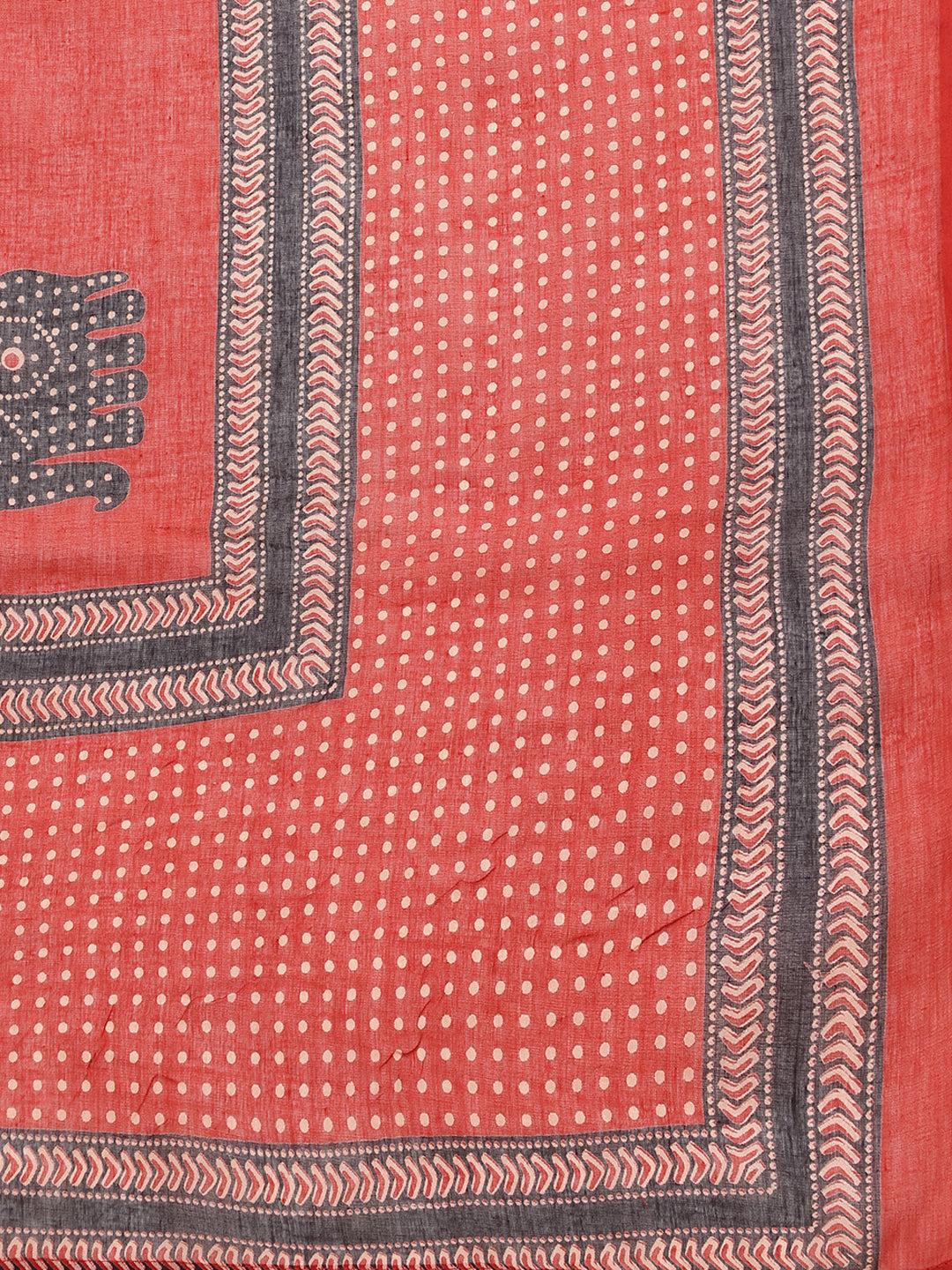 Maroon Animal Print Anarkali Cotton Stitched Kurta Set