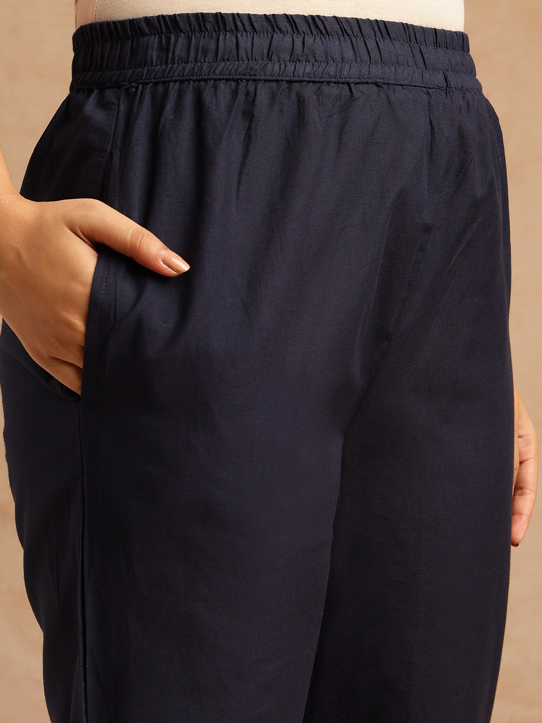 Blue Tie And Dye A-Line Cotton Stitched Kurta Set