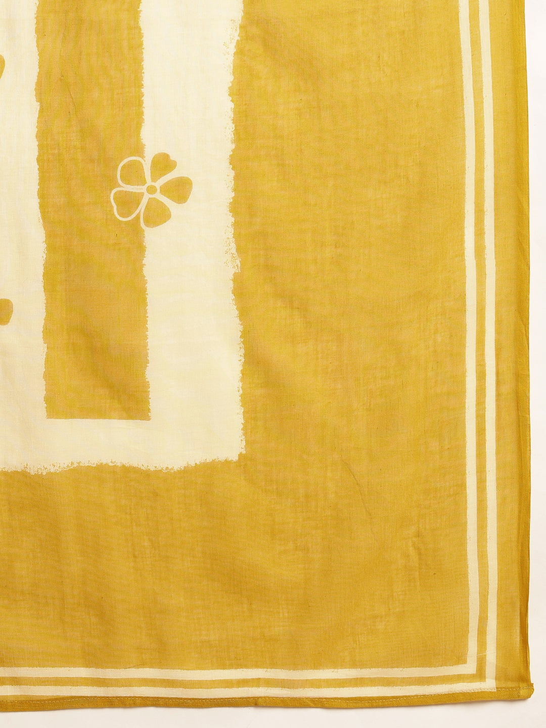 Yellow Tie And Dye A-Line Cotton Stitched Kurta Set