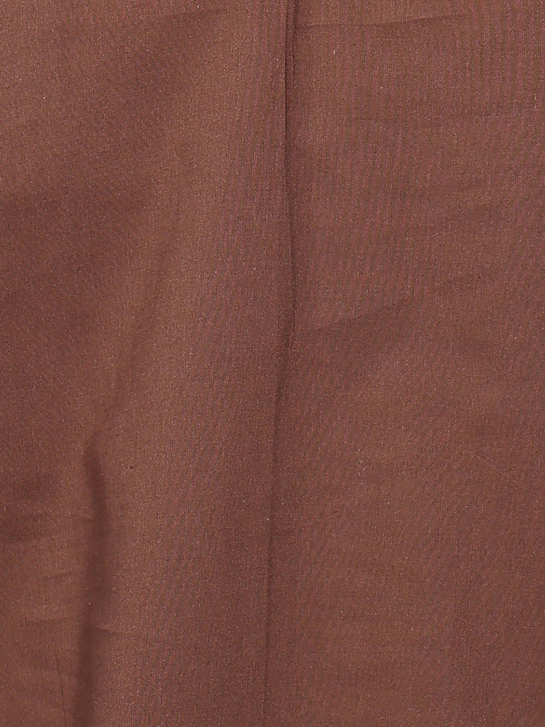 Brown Solid Straight Cotton Stitched Top