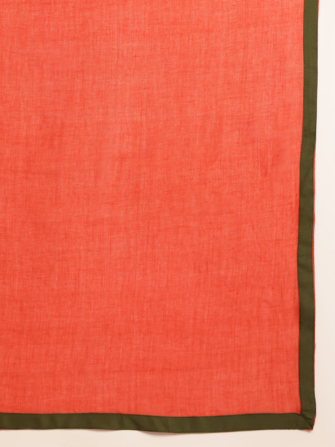 Red Solid Flared Cotton Stitched Kurta Set