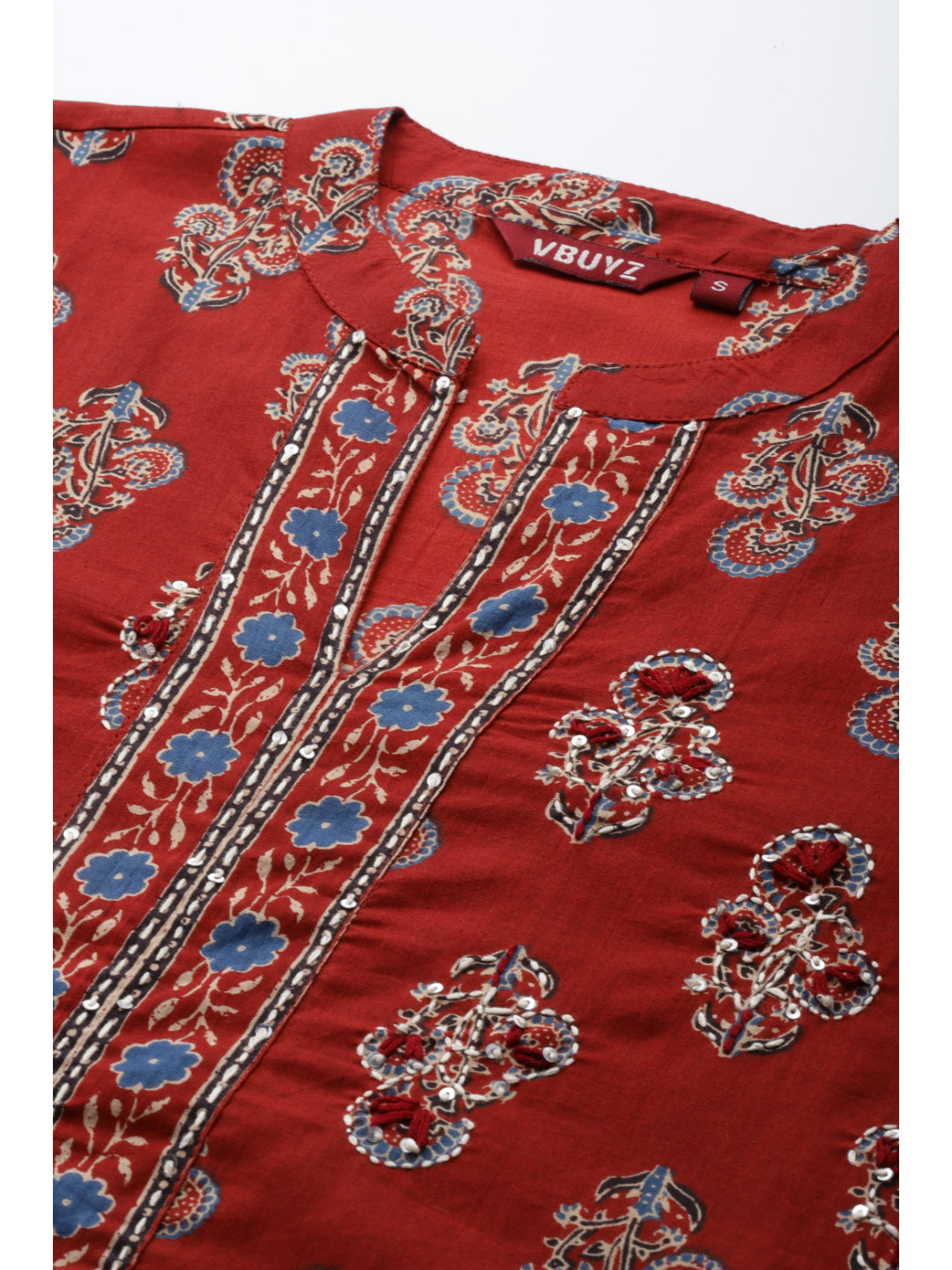 Maroon Straight Cotton Kurta
