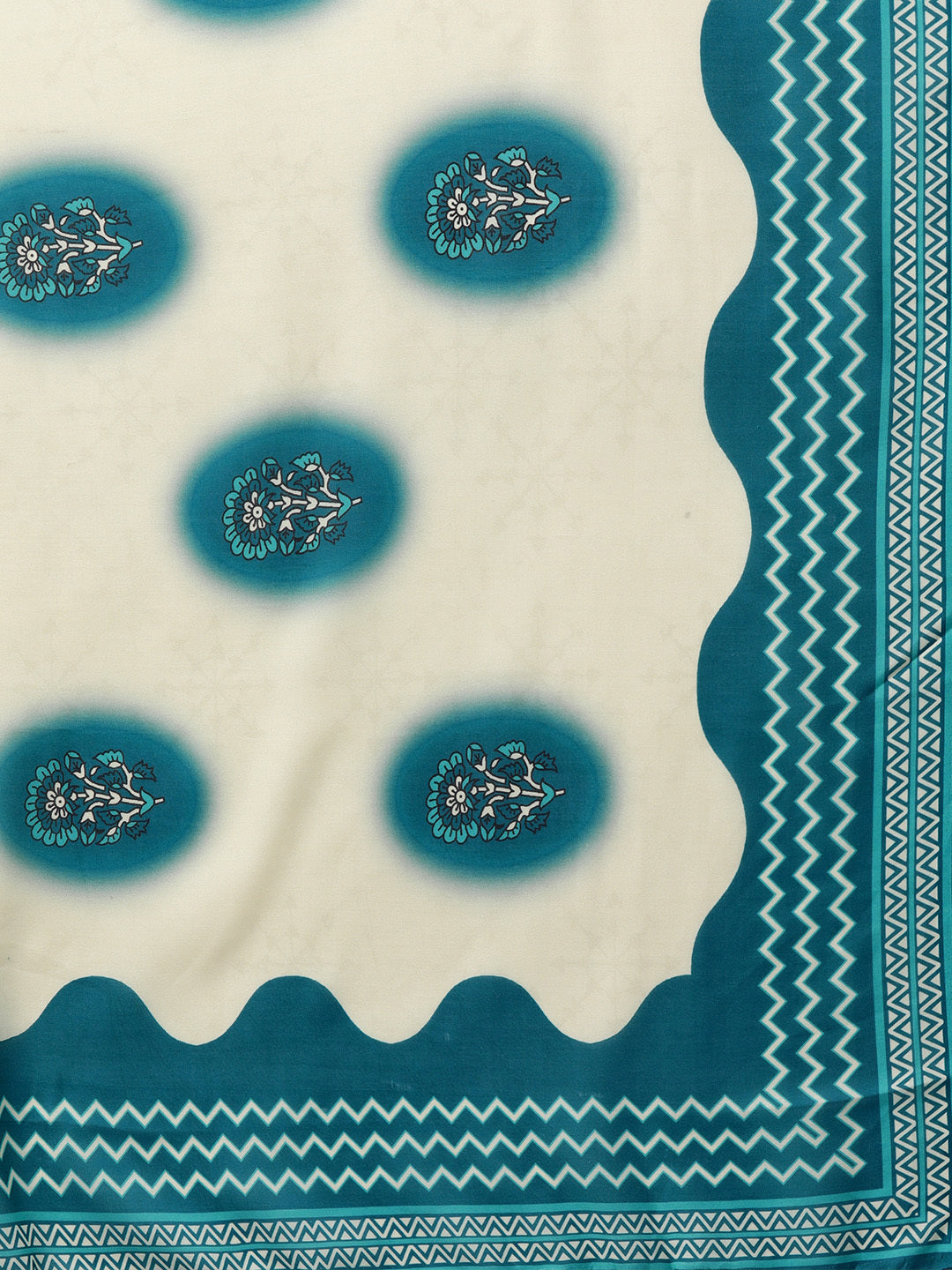 Aqua Embroidered Straight Cotton Kurta Set