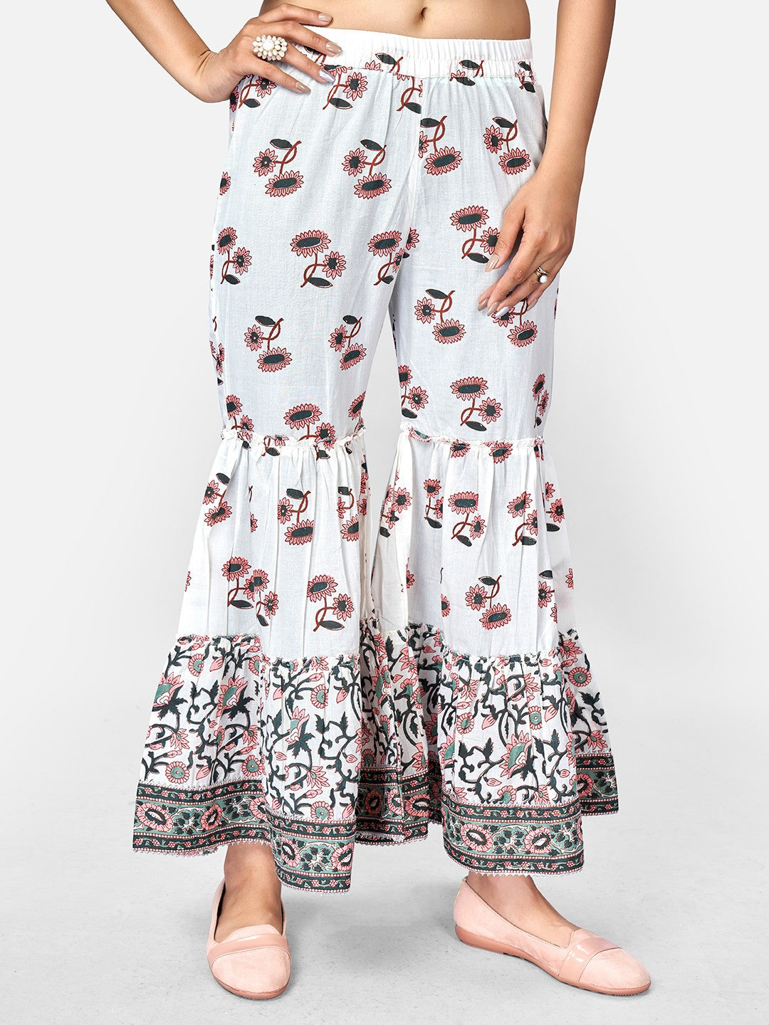 Pink Sequence Straight Cotton Kurta Set