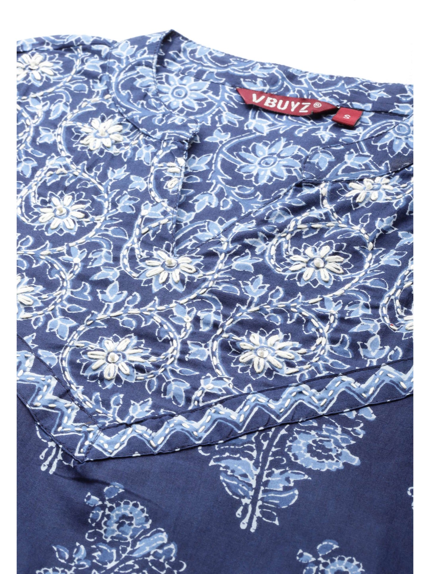 Blue A-Line Cotton Kurta
