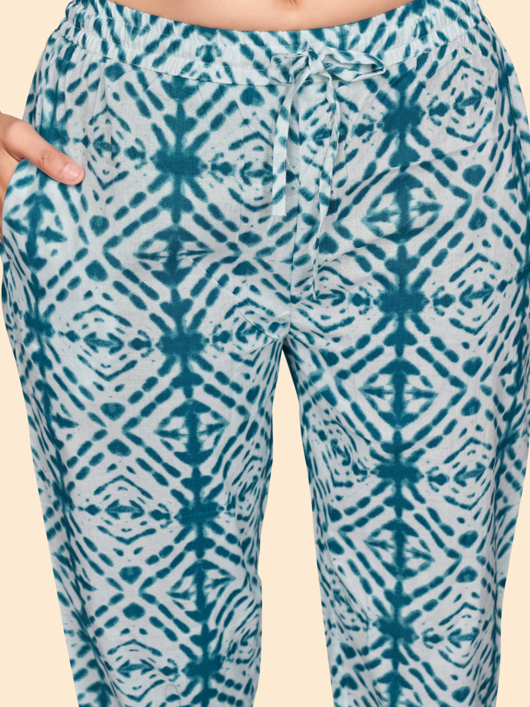 Teal Straight Cotton Kurta Set