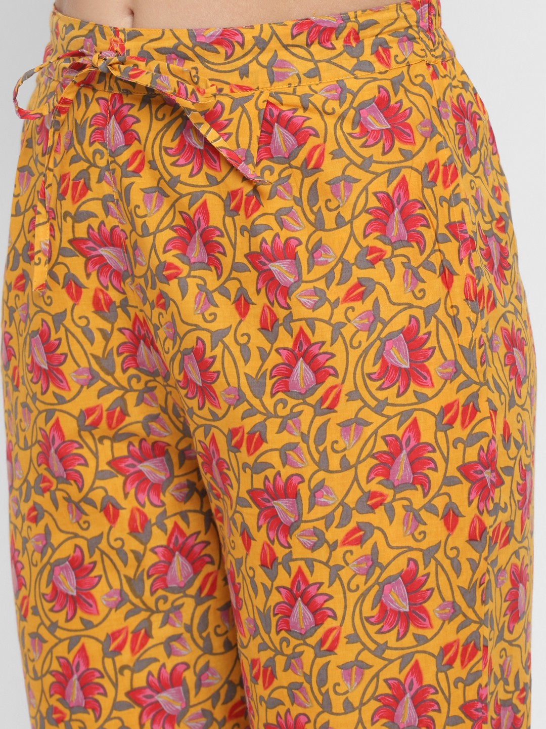 Pink Embroidered Straight Cotton Kurta Pant