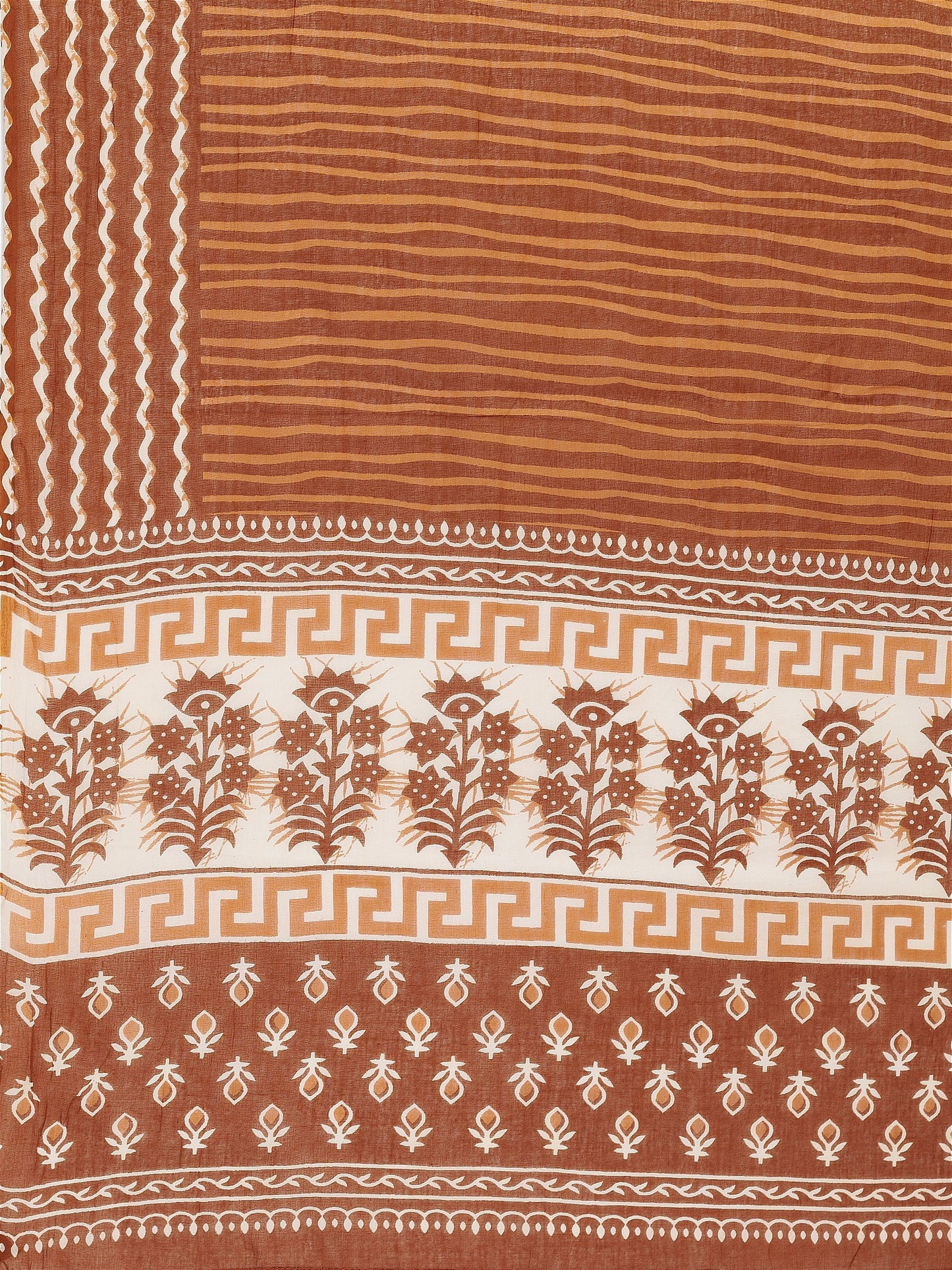 Brown Embroidered Straight Cotton Kurta Set