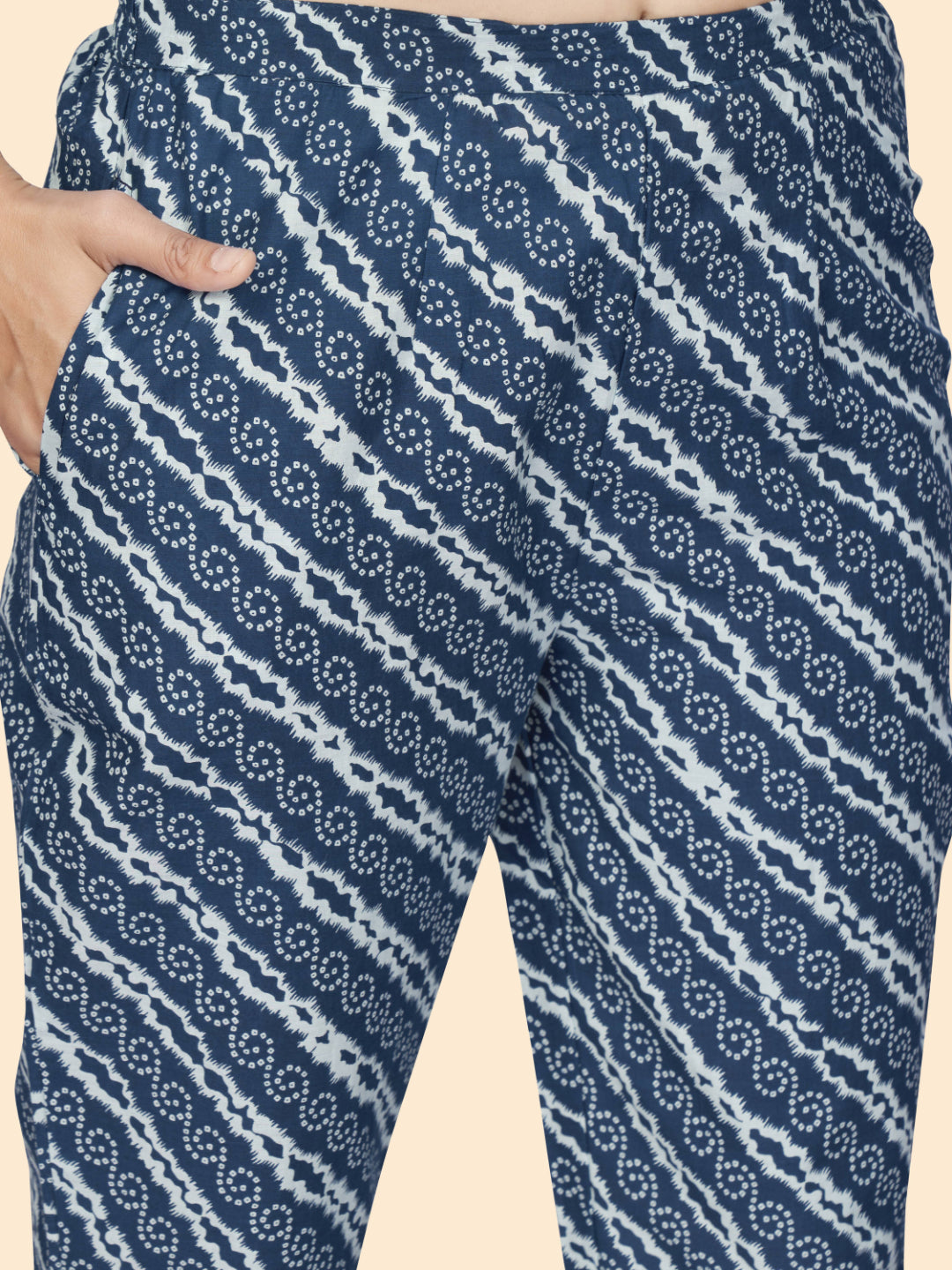 Blue Embroiderd Straight Cotton Kurta Set