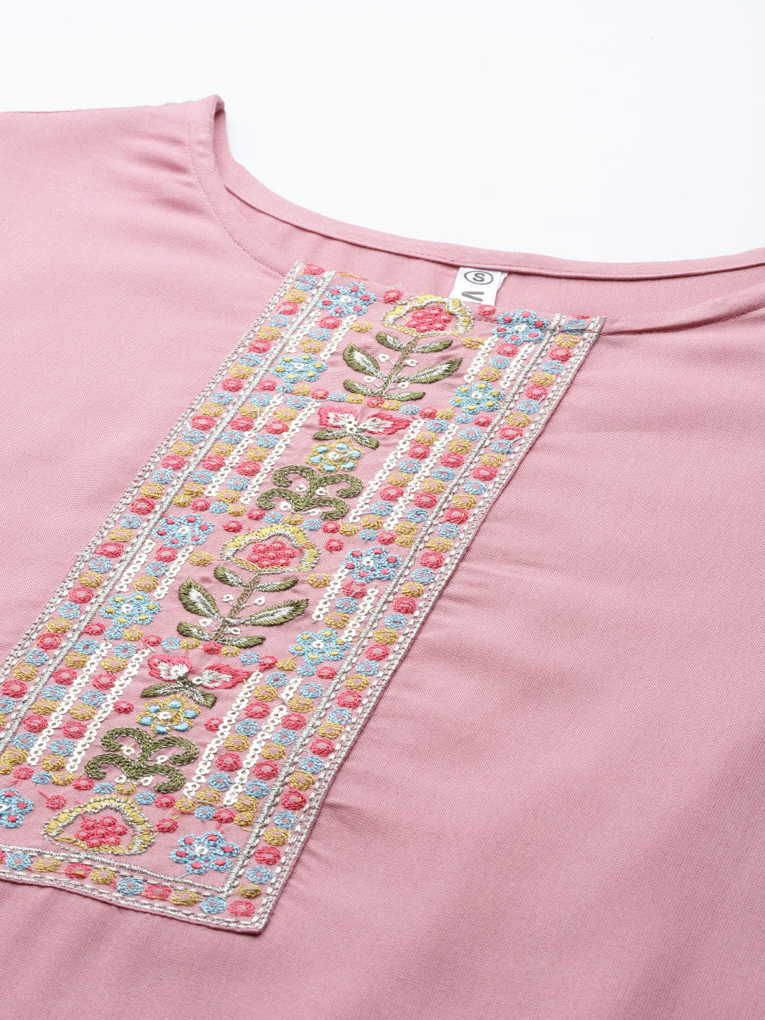 Light Pink Straight Rayon Kurta Set