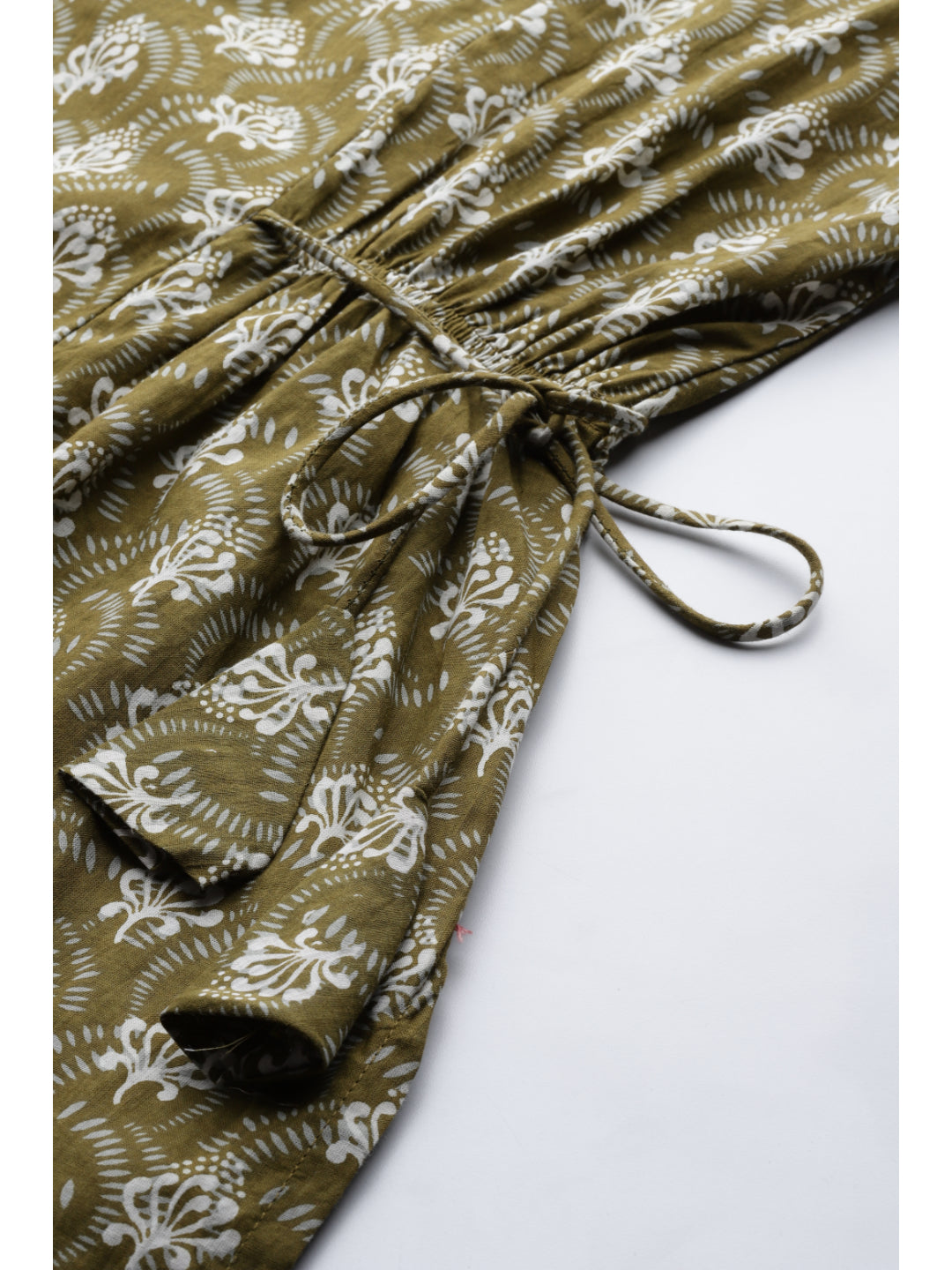 Green Emboridered Straight Cotton Kurta