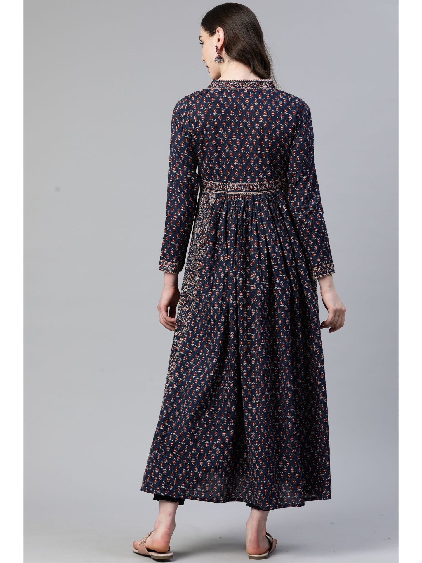 Navy Blue Anarkali Cotton Kurta