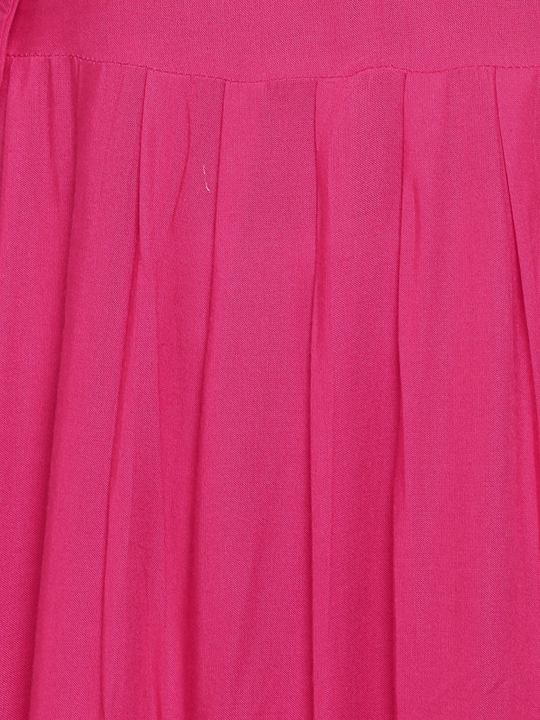 Pink Solid Rayon Anarkali Kurti