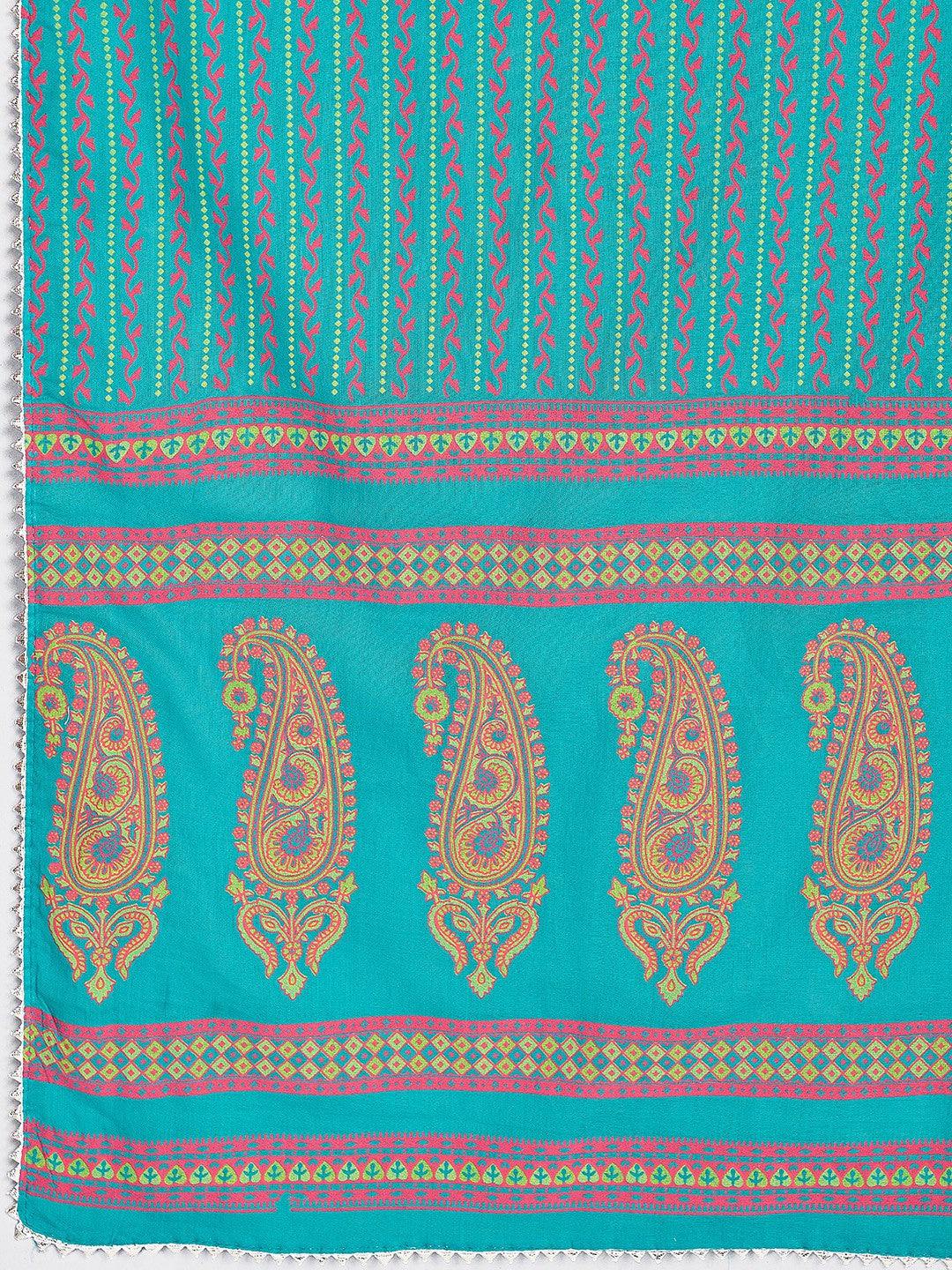 Pink Printed A-Line Cotton Kurta Set
