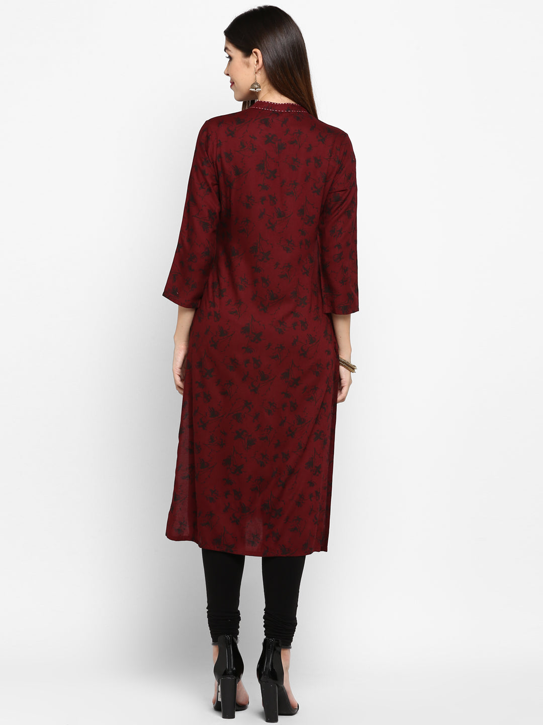 Dark Purple Color Rayon Straight Kurti