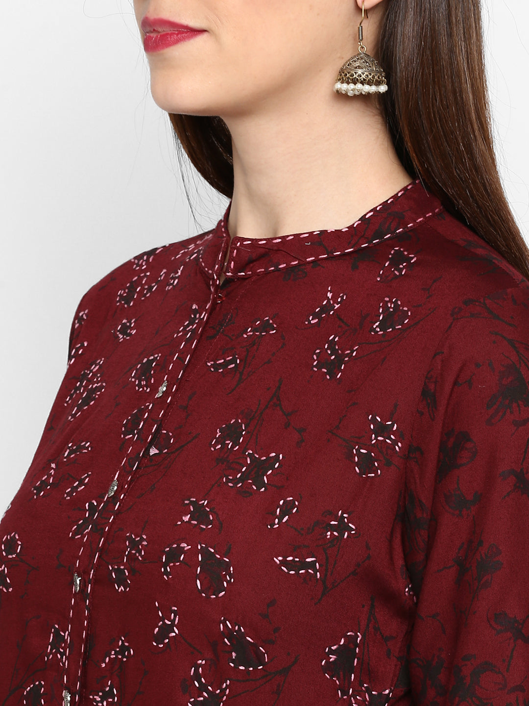 Dark Purple Color Rayon Straight Kurti