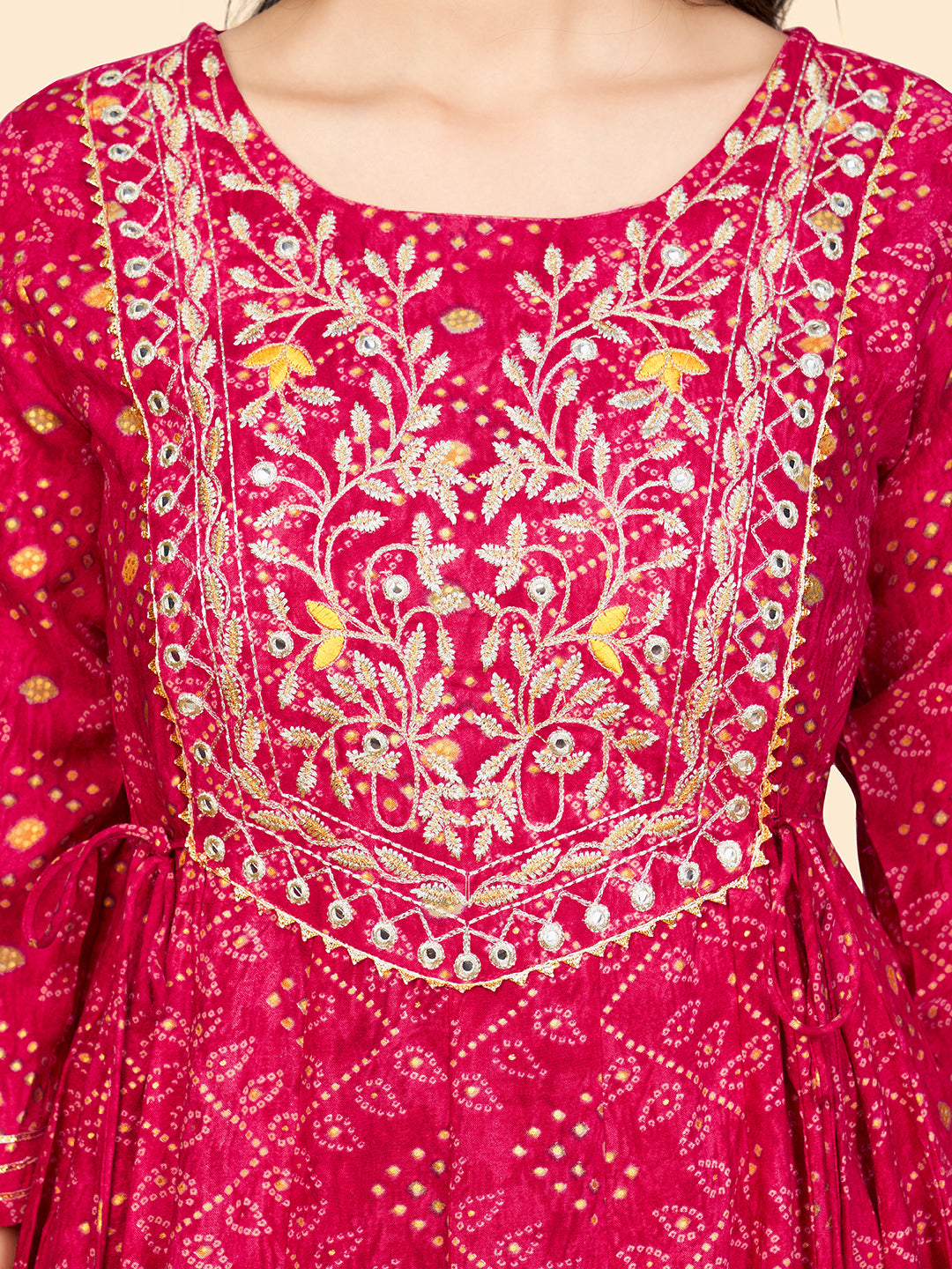 Pink Embroidered Anarkali Rayon Gown