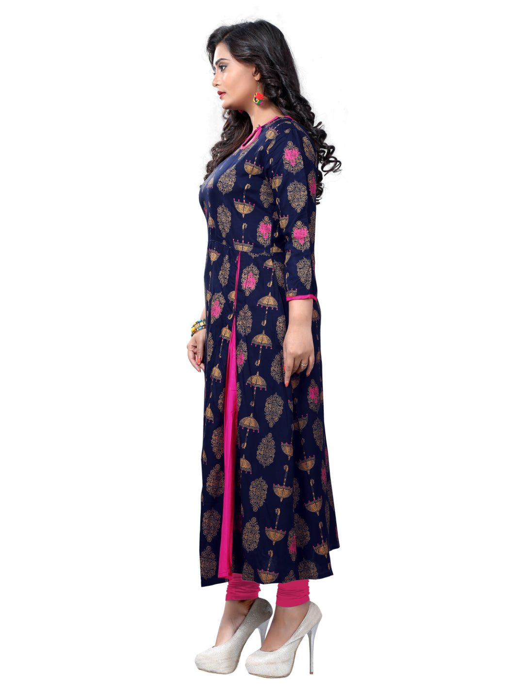 Blue Color Rayon A-Line Kurti