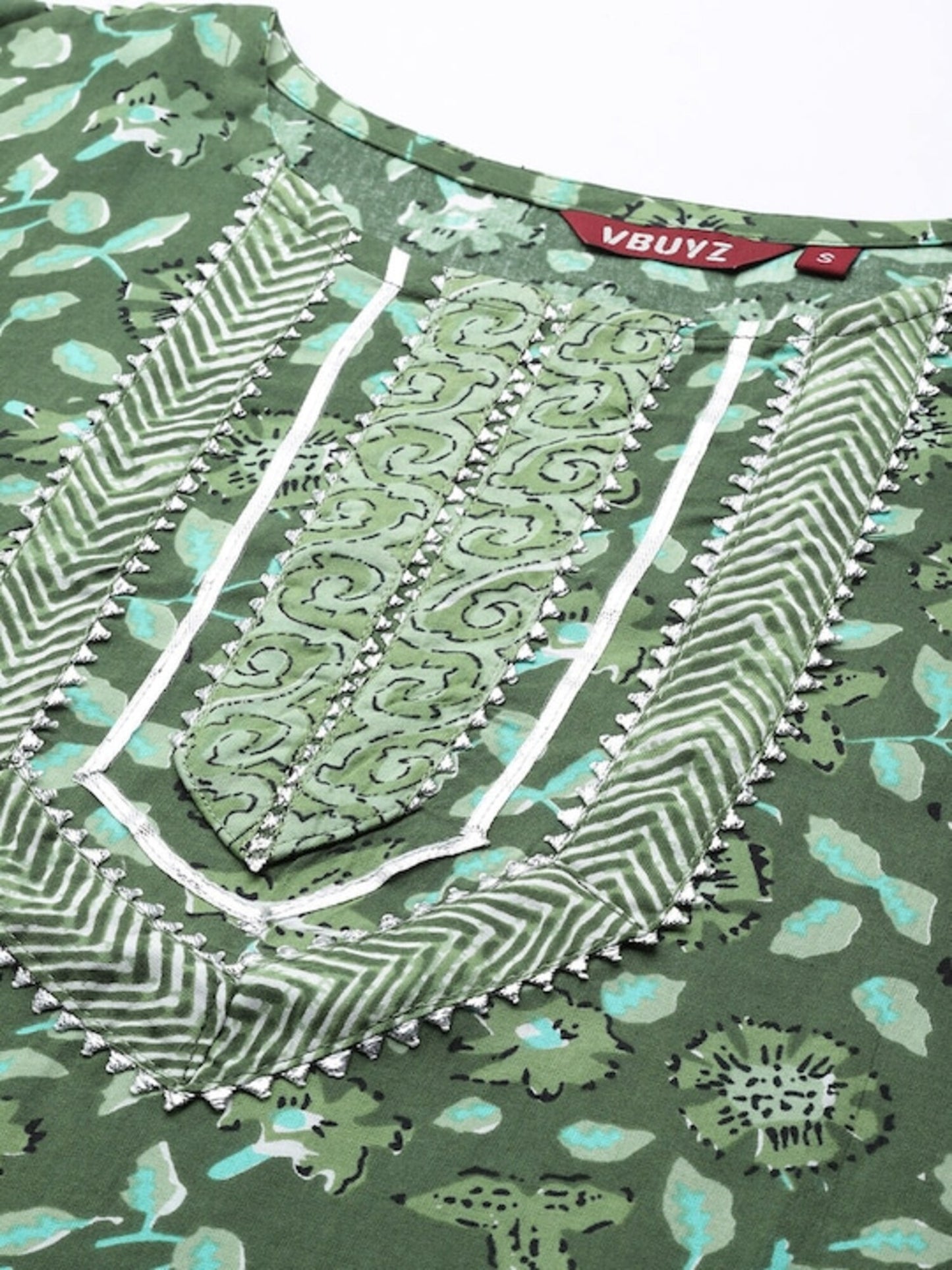 Green Straight Cotton Kurta Set