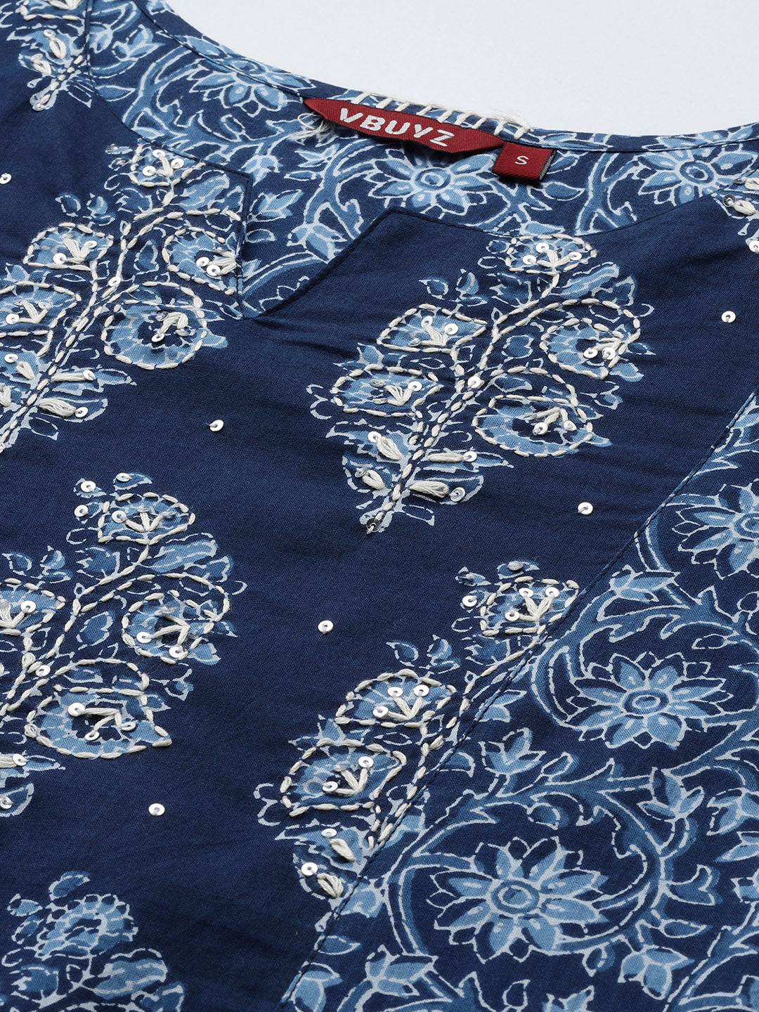 Blue Straight Cotton Kurta