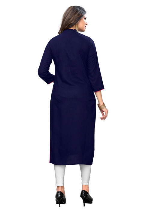 Blue Color Rayon Straight Kurti