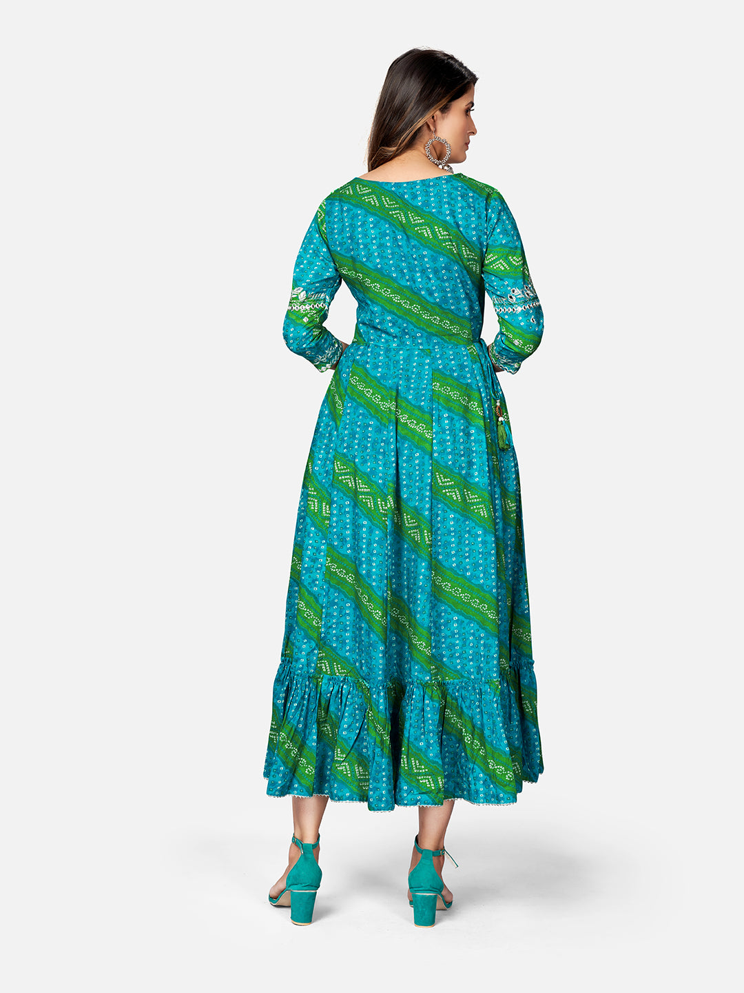 Sky Blue Embroidered Anarkali Rayon Kurta