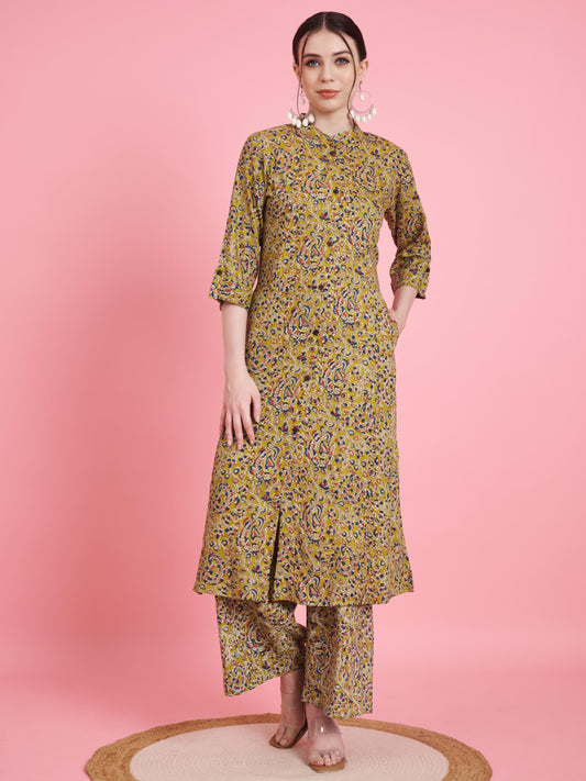 Mahendi Rayon Printed A-Line Co-Ord Set