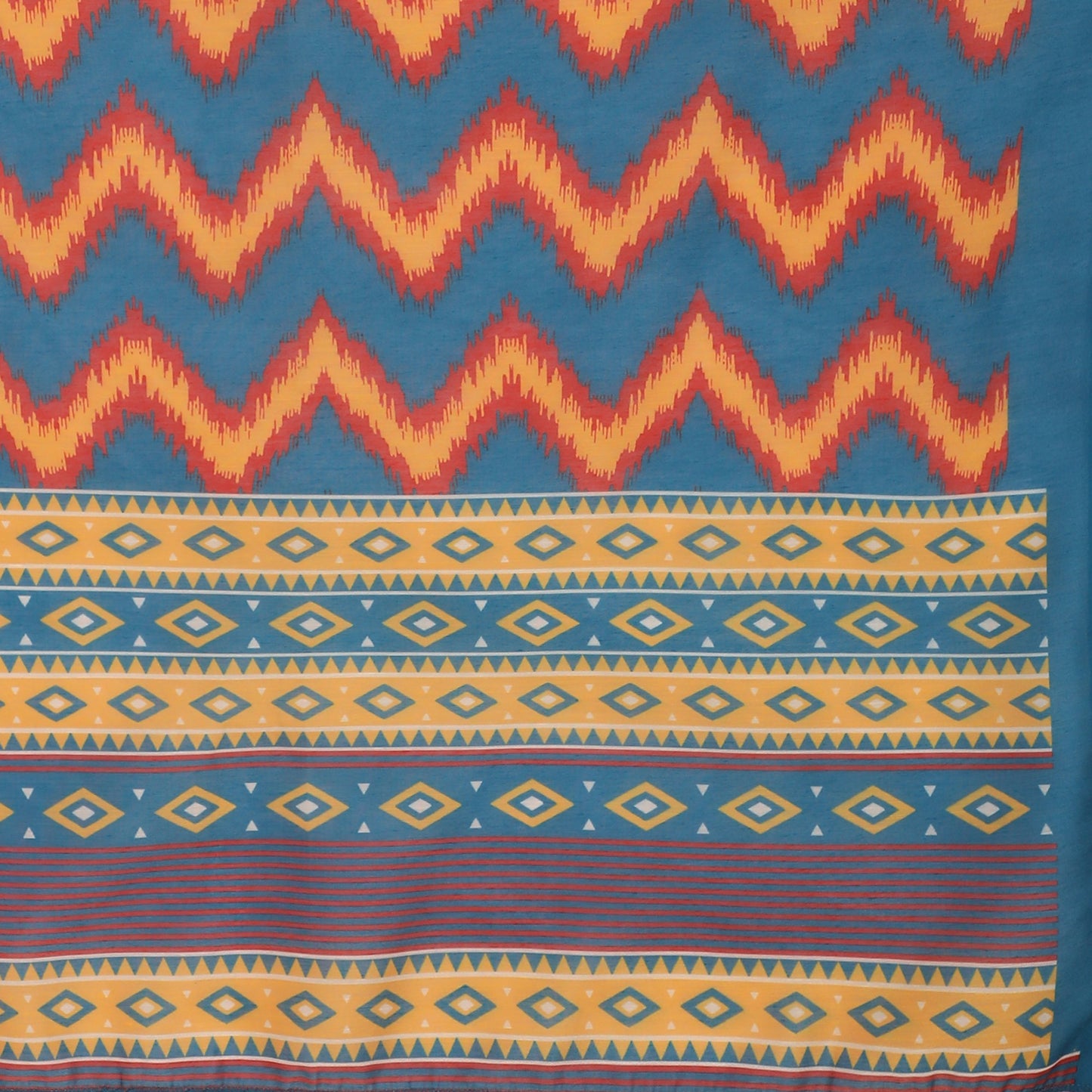 Blue Embroidered Straight Chinon Kurta Set