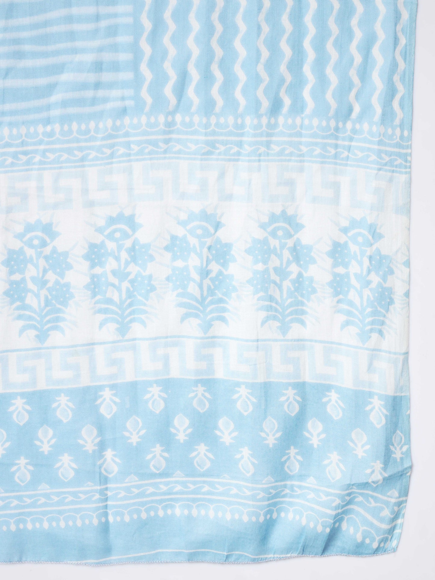 Sky Blue Cotton Straight Kurta Set