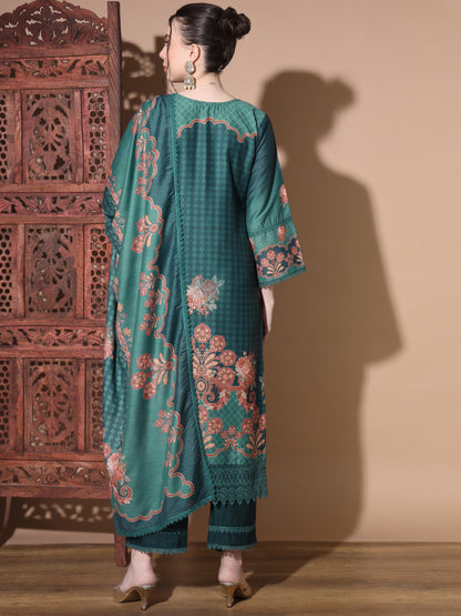 Aqua Muslin Straight Kurta Set