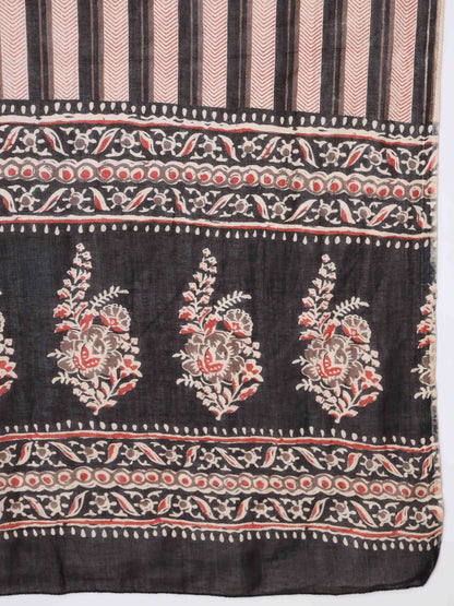 Brown Cotton Straight Kurta Set