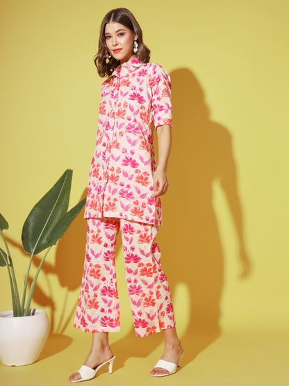 Pink Printed Cotton Co-ords