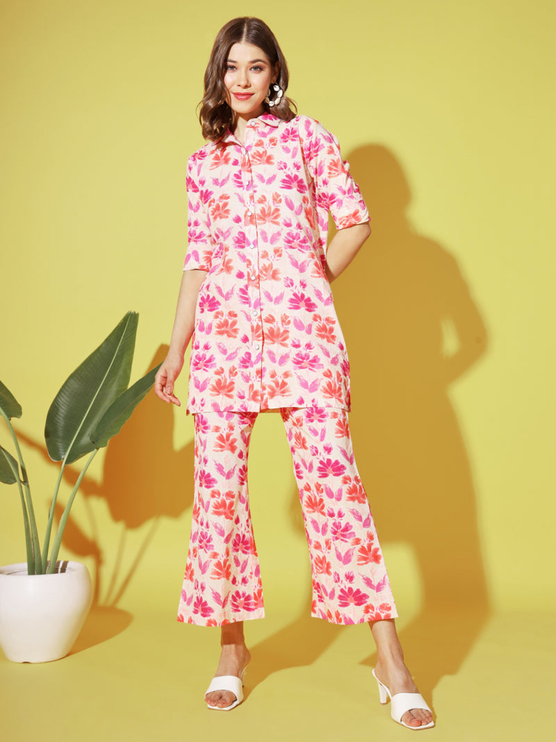 Pink Printed Cotton Co-ords