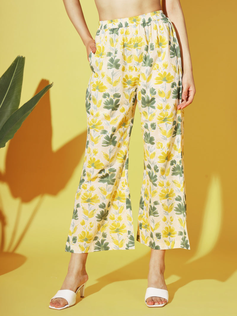 Yellow Printed Cotton Co-Ords