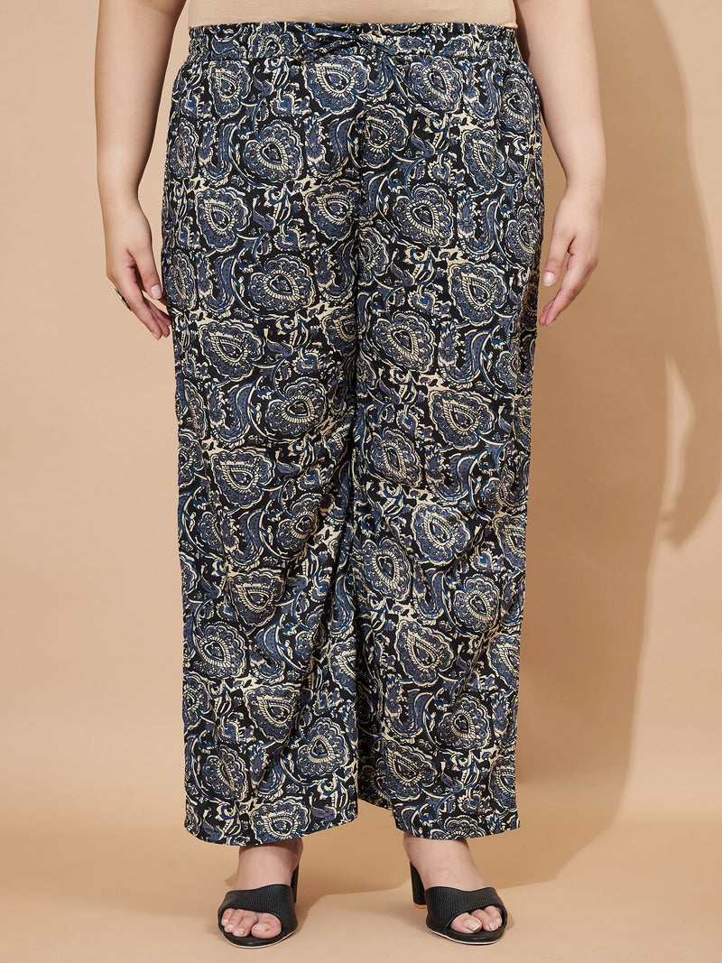 Blue Kalamkari Printed Cotton Co-Ord Set